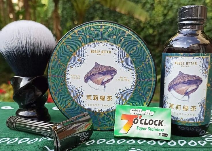 Savon à raser et après-rasage Noble Otter "Jasmine Green Tea".